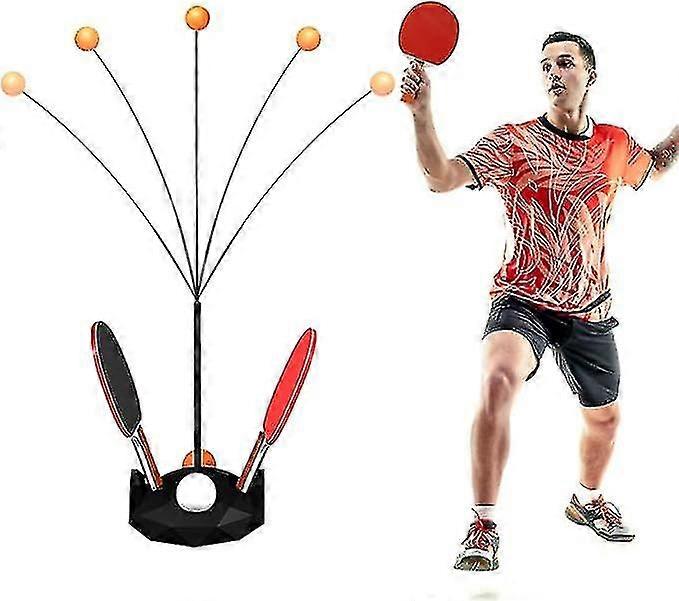 Auniq Table Tennis Trainer with 2 Racket & 6 Ball, Height Adjustable Ping Pong Balls Paddles Set with Flexible Rapid Rebound Devic, Table Tennis Train