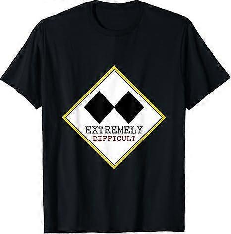 Funny Extremely Difficult Double Black Diamond Skiing Tshirt High quality smooth lines