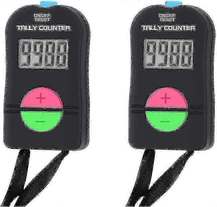 2 Pcs Electronic Counter, Digital Hand Tally Counter Electronic Manual Clicker With Lanyard Add Subt