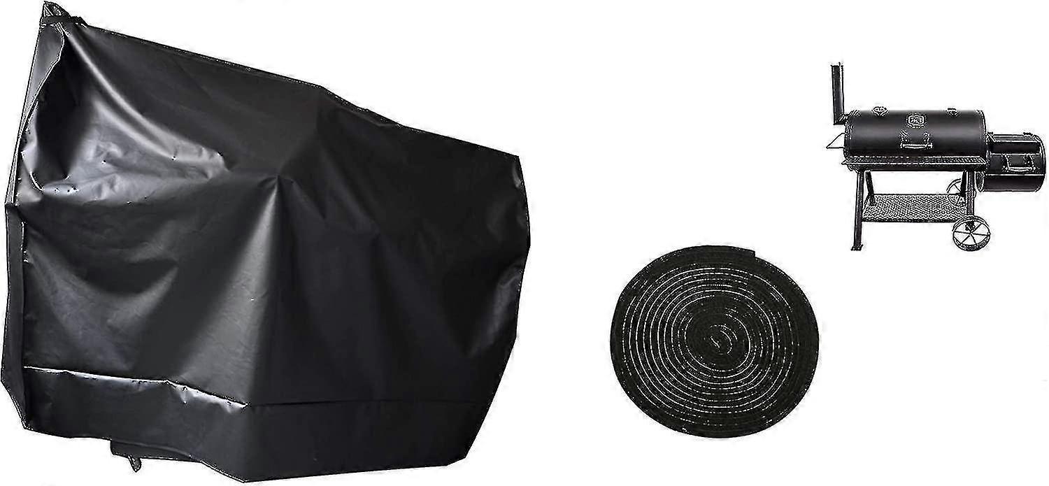 重い炭火グリルオフセット喫煙者カバー、屋外煙突バーベキューカバー、特別な退色と紫外線防止材料
