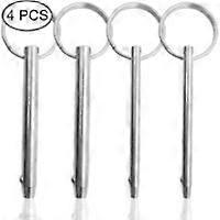 set of 4 quick release pins with diameters of 8 mm and 6.3 mm, a total length of 76 mm, made entirely of 316 stainless steel