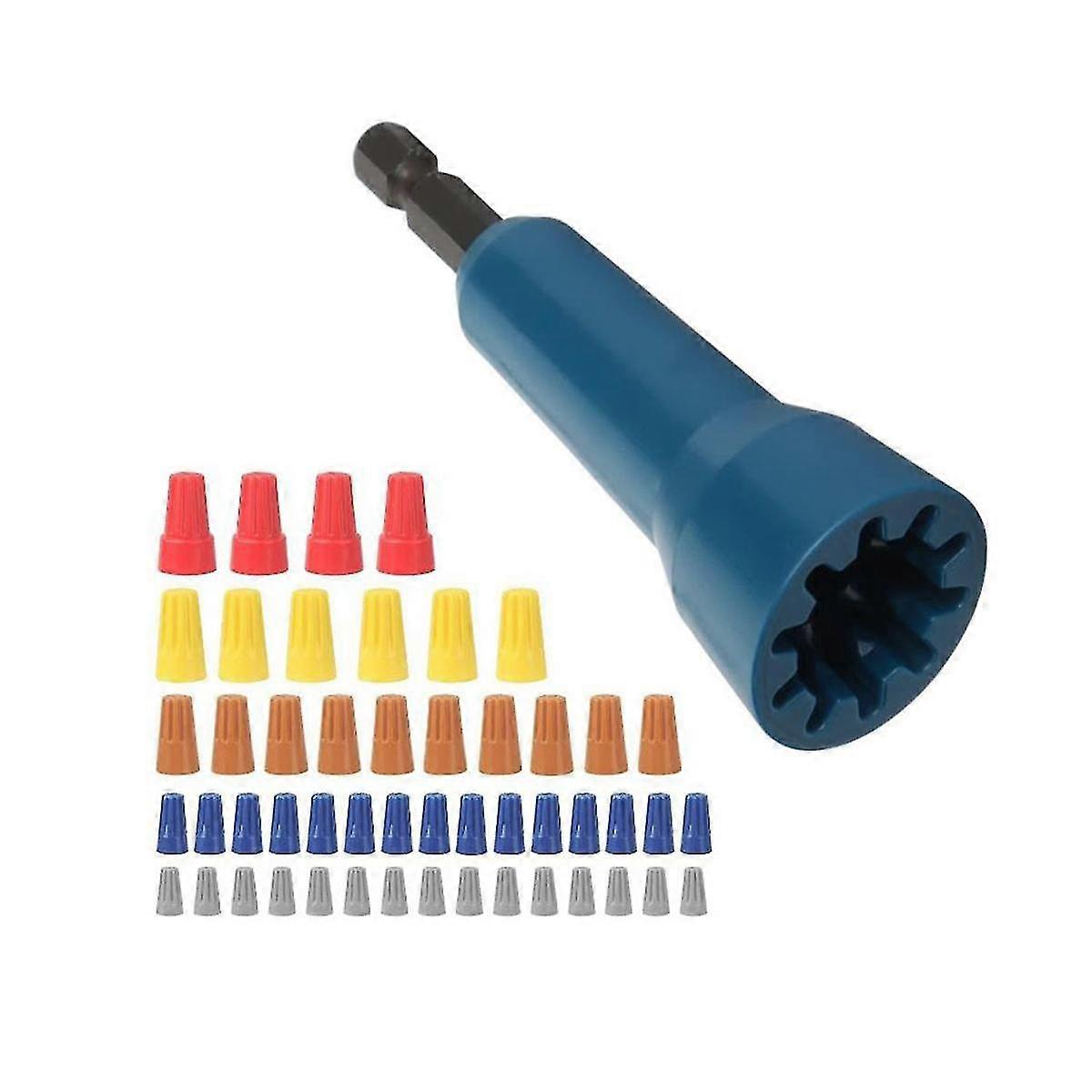 Wire Twisting Tool, Wire Nuts Driver, Spin Twist Wire Connectors Socket Wire Twisting Spinner with 1/4Inch Chuck A