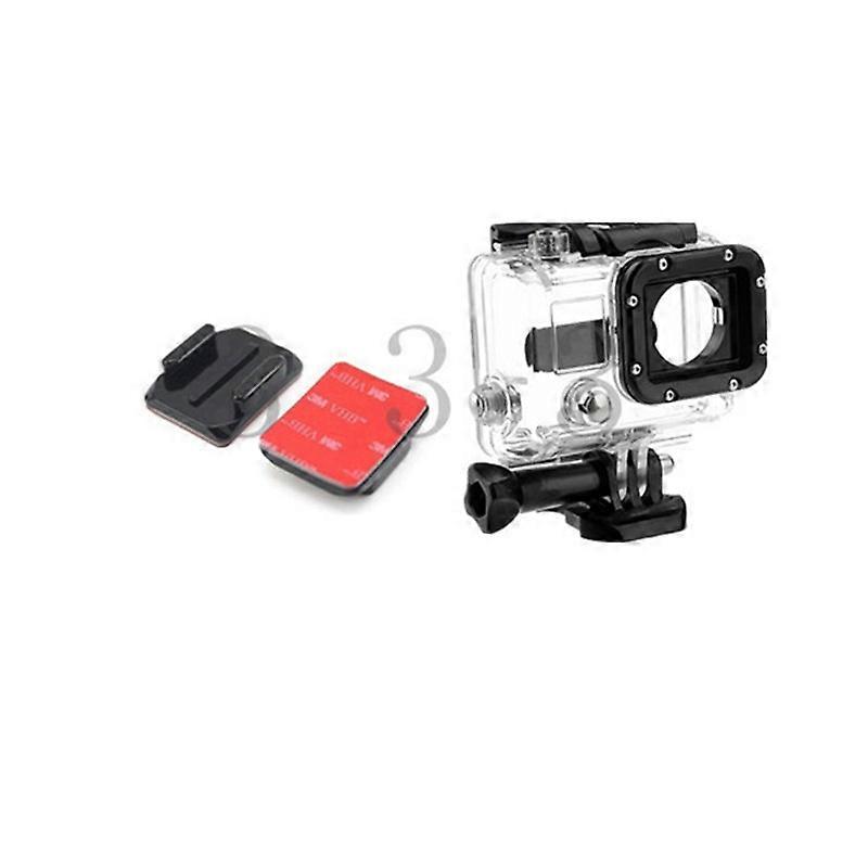 1SET Flachkleber + wasserdichtes Gehäusegehäuse für Gopro Hero 3 Kamera
