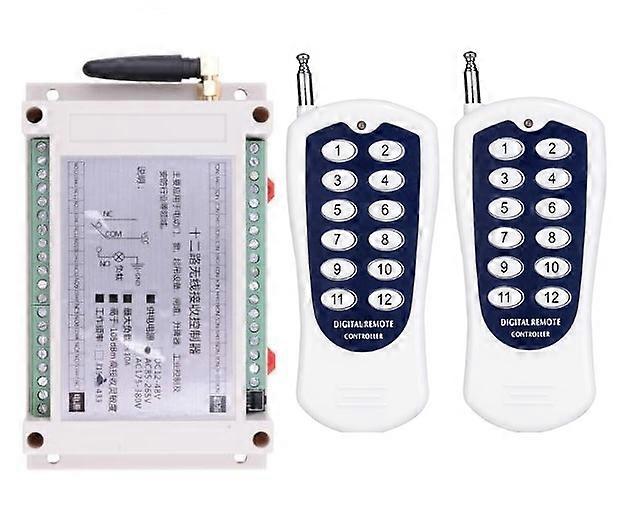 AC 110V 220V 250V 12 CH Remote Control Lighting Switch 12 channel 10A Relay 220V Receiver Industrial level 12 button Transmitter