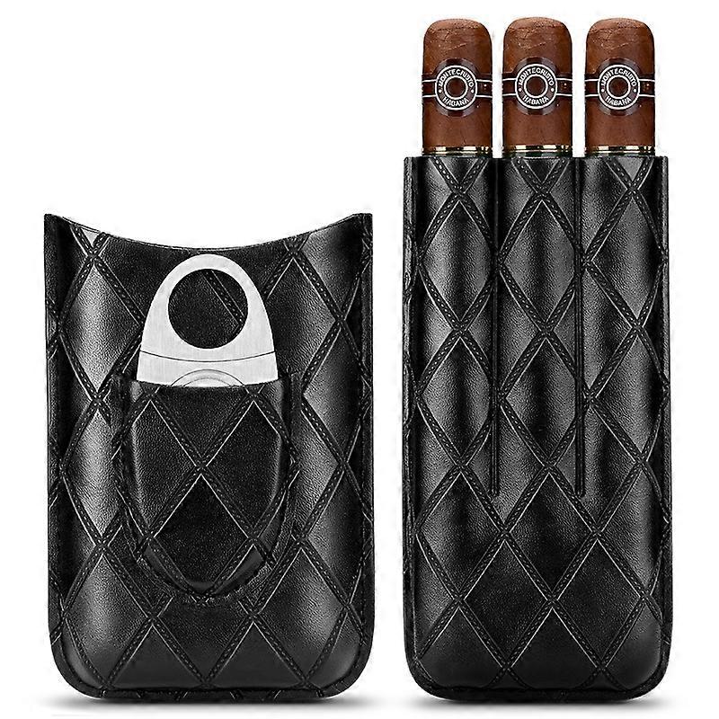 Cigar Case, Cigar Moisturizing Set Cigar Shear Travel Business 3 Support Portable Set Clh-21Lp1