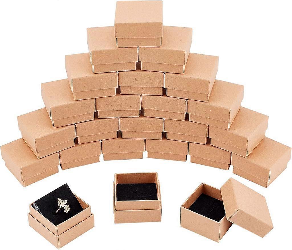 24 Pcs Square Cardboard Jewelry Set Boxes with Sponge Inside