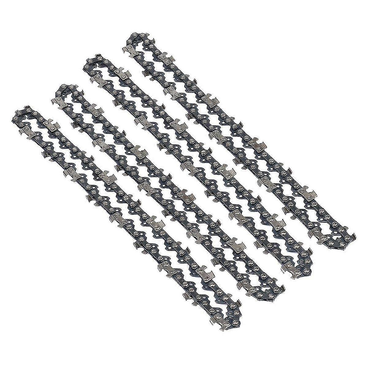 4Pcs Mini Chainsaw Chain 6 Inch Guide Saw Chain 1/4 LP Pitch, 37 Sections for Electric Portable Han