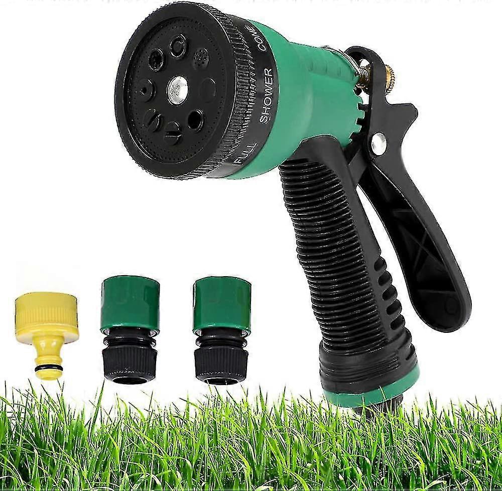 Garden Hand Shower Nozzle, Garden Spray Gun, 8 Adjustable Watering Patterns High