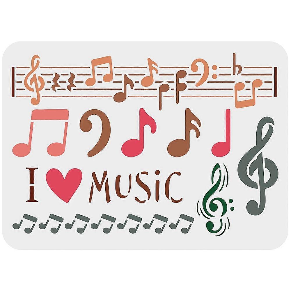 1pc Music Notes Stencil Plastic PET Piano Music Notes Paint Stencils Various Shapes Notes Pattern Craft Stencils