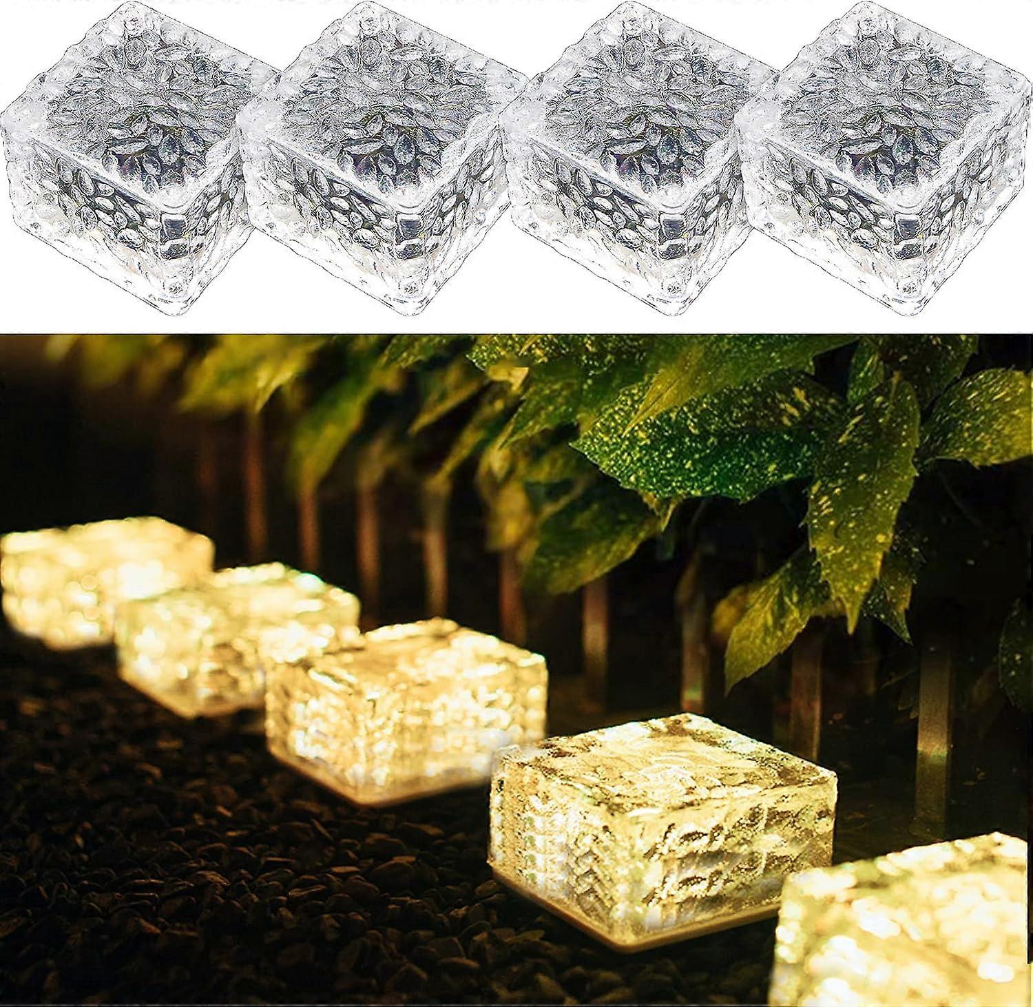 4PCS Warmwhite ελαφρύ ηλιακό ελαφρύ τούβλο PVC