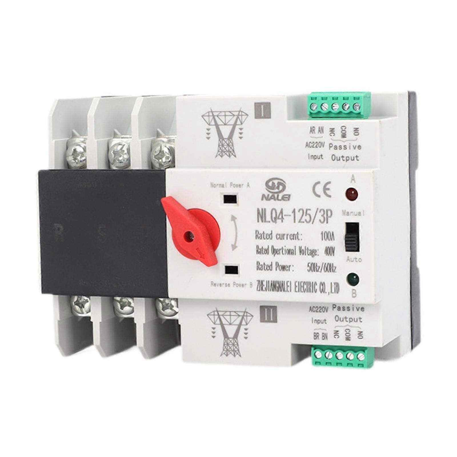 Double Power Automatic Transfer Switch Sturdy Electrical Selection Switch 100A 100A 2P