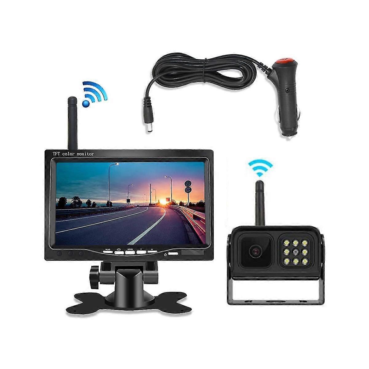 Wireless 7 Inch Car Monitor Rear View Backup Camera Kit For Truck Bus Rv Trailer Night Vision Reverse Kit Auto Parking N