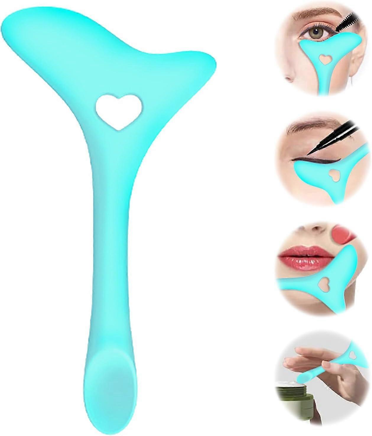 Wing Tips Eyeliner Stencils, Silicone Eyeliner Aid, Multi-Function Lipstick, Face Cream, Reusable Silicone Eyeliner Tool (Blue),2024 Ping