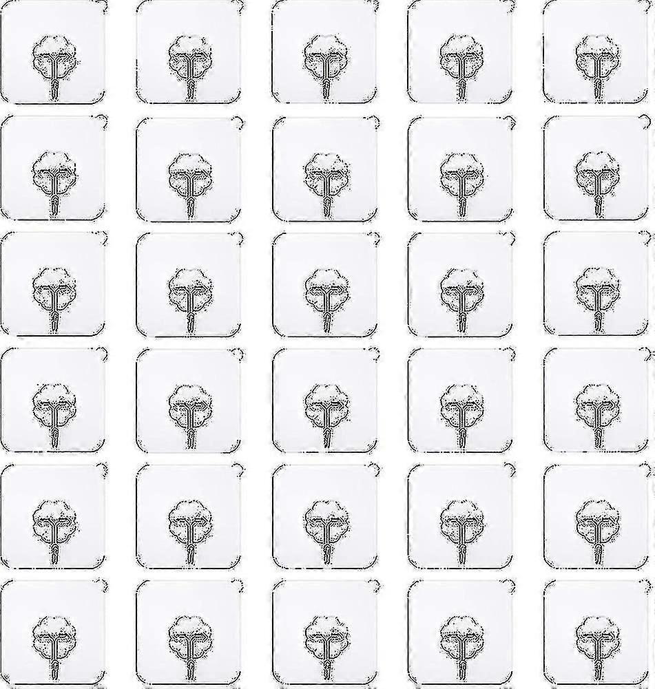 30 Pack Adhesive Hooks Heavy Duty Wall Hooks Strong Adhesive Hooks 22lbs/10kg