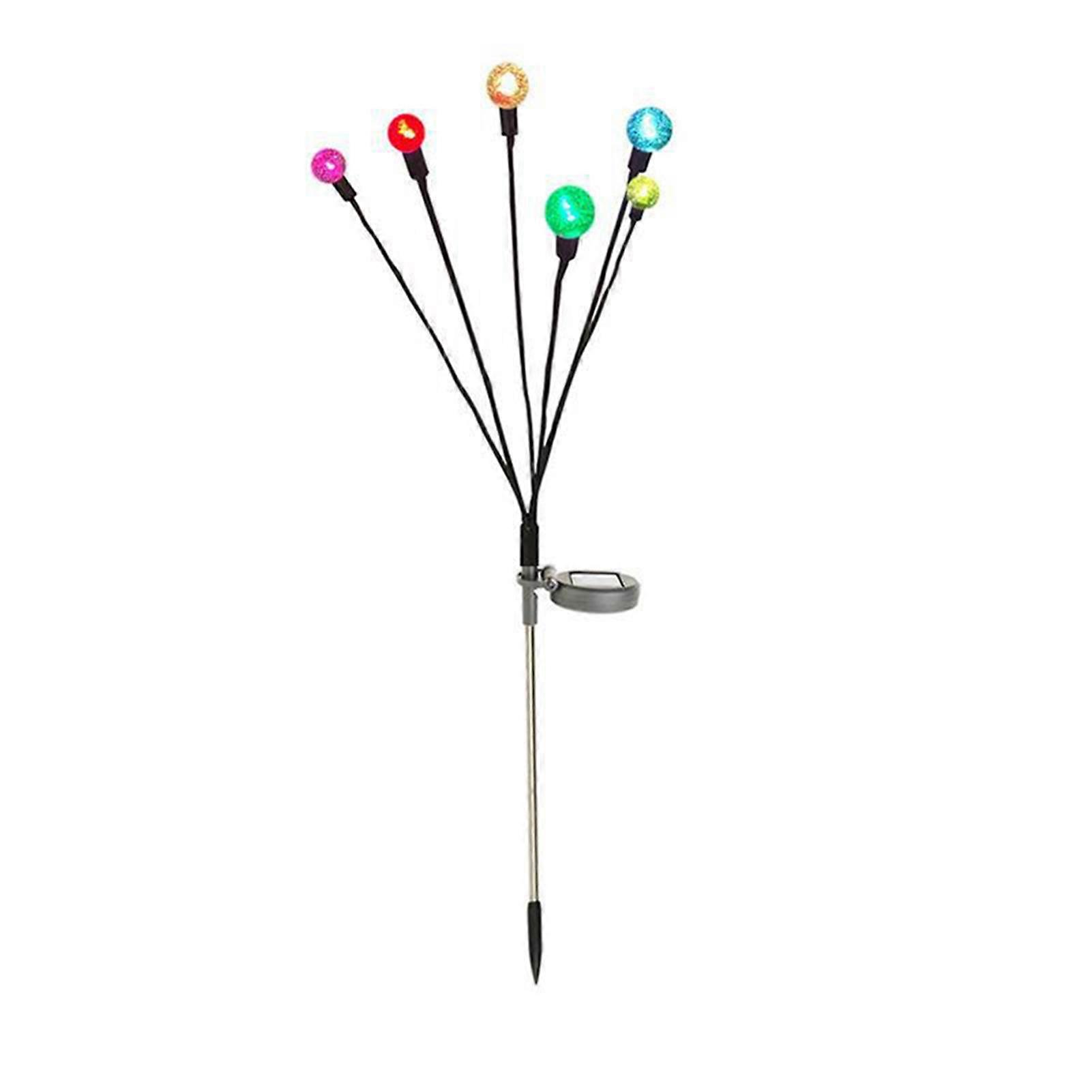 2 Modes Solar LED Fireflies Lawn Light Adjustable Ambient Decorative Sod Lamp for Yard