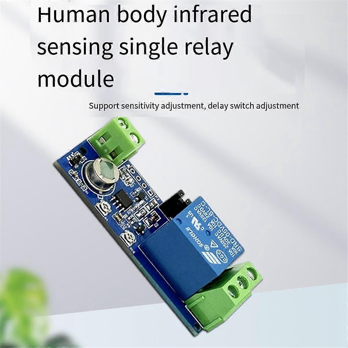 Relay Module Human Body Infrared Sensing Single Module Delay Time Adjustable Dual Mode Multifunctio