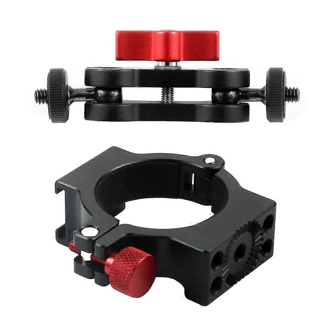 4-Ring Hot Shoe Adapter Ring Microphone Mount with Magic Arm Mount Adapter for Zhiyun Smooth 4 Handle Gimbal DSLR Camera