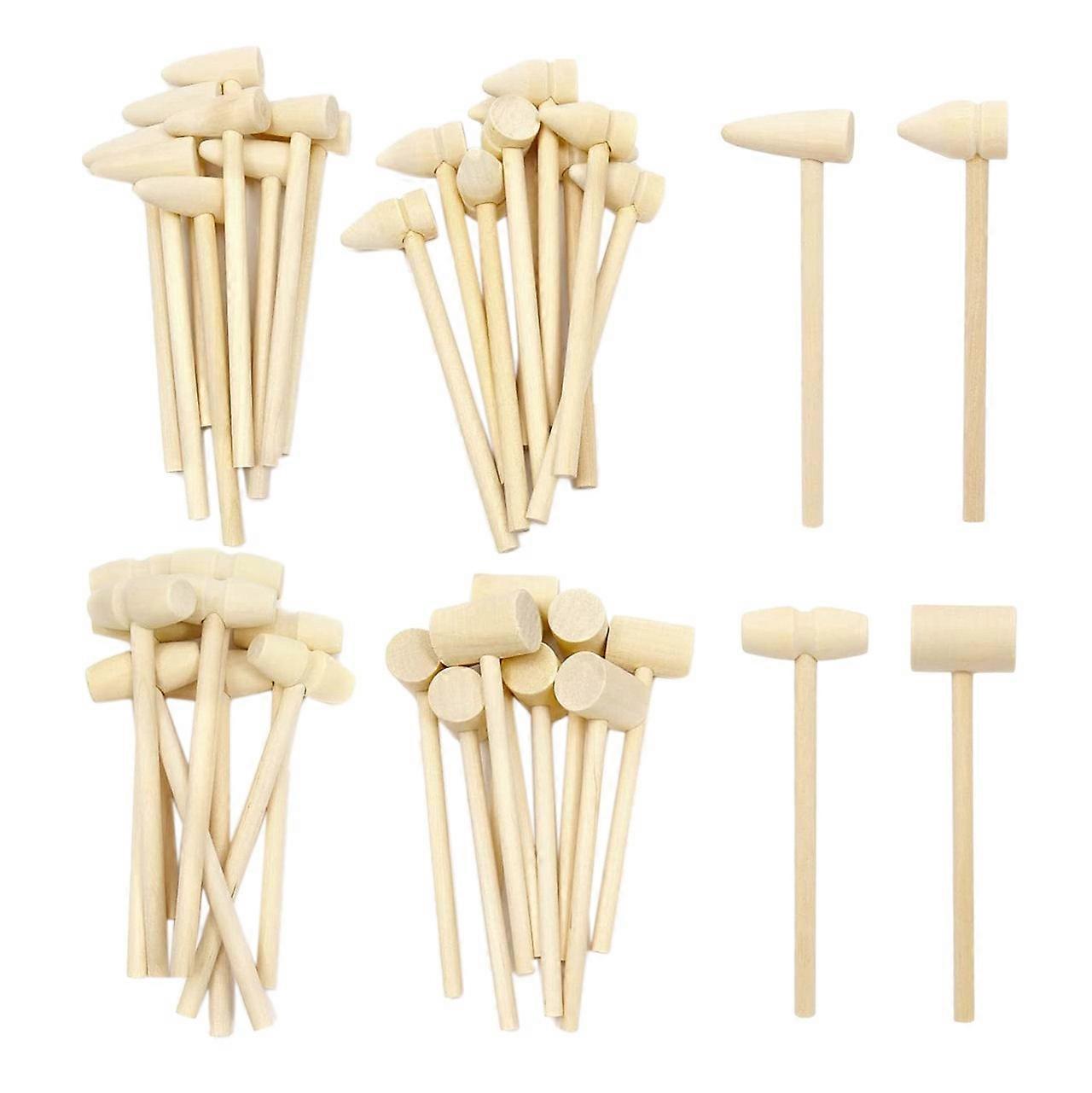 40 Pcs Mini Wooden Hammers Wood Crab Seafood Crab Lobster Mallets Wood Mallet Pounding Toy Small Sh
