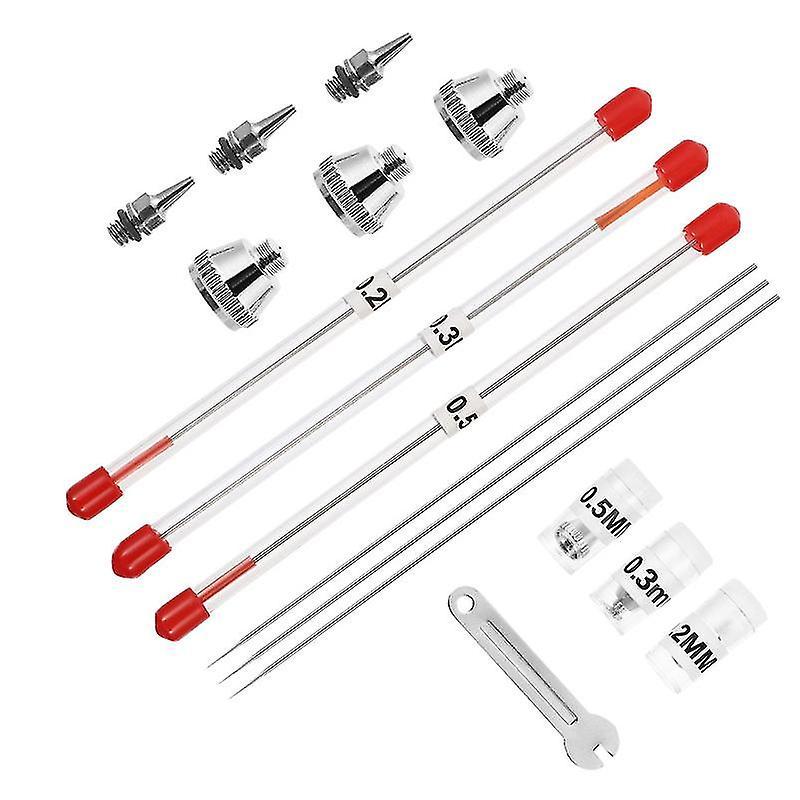 10pcs/set Airbrush Replacement Part Nozzle Needle Wrench For Sprayer