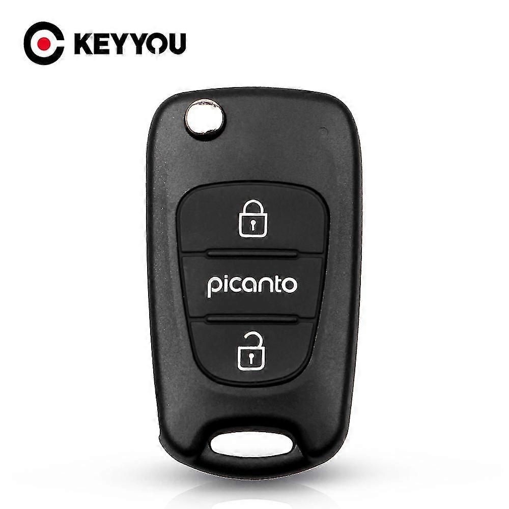 Flip Remote Key Shell Fob For Hyundai For Kia K2 K5 Picanto Car 3 Buttons Folding Keys Blank Case Cover Replacement