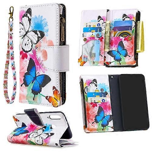 For Huawei P40 Lite E / Y7p Colored Drawing Pattern Zipper Horizontal Flip Leather Phone Case