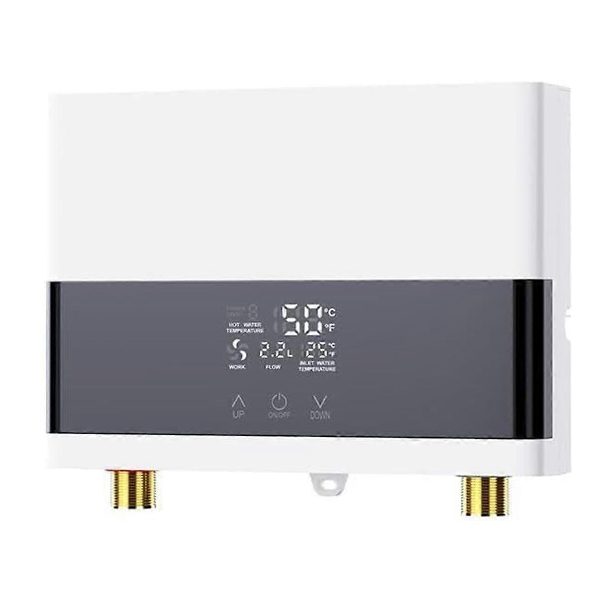 Water Heater Electric,Instant Hot Water Heater with Remote Control,Water Temperature Regulating Valve LCD Touch Screen,A