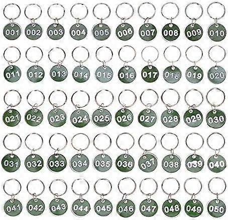 1-50 Numbers Key Chain Numbers Tags Locker Gym Key Rings Engraved Number With Key Rings Key Ring Aluminum Numbers Tag