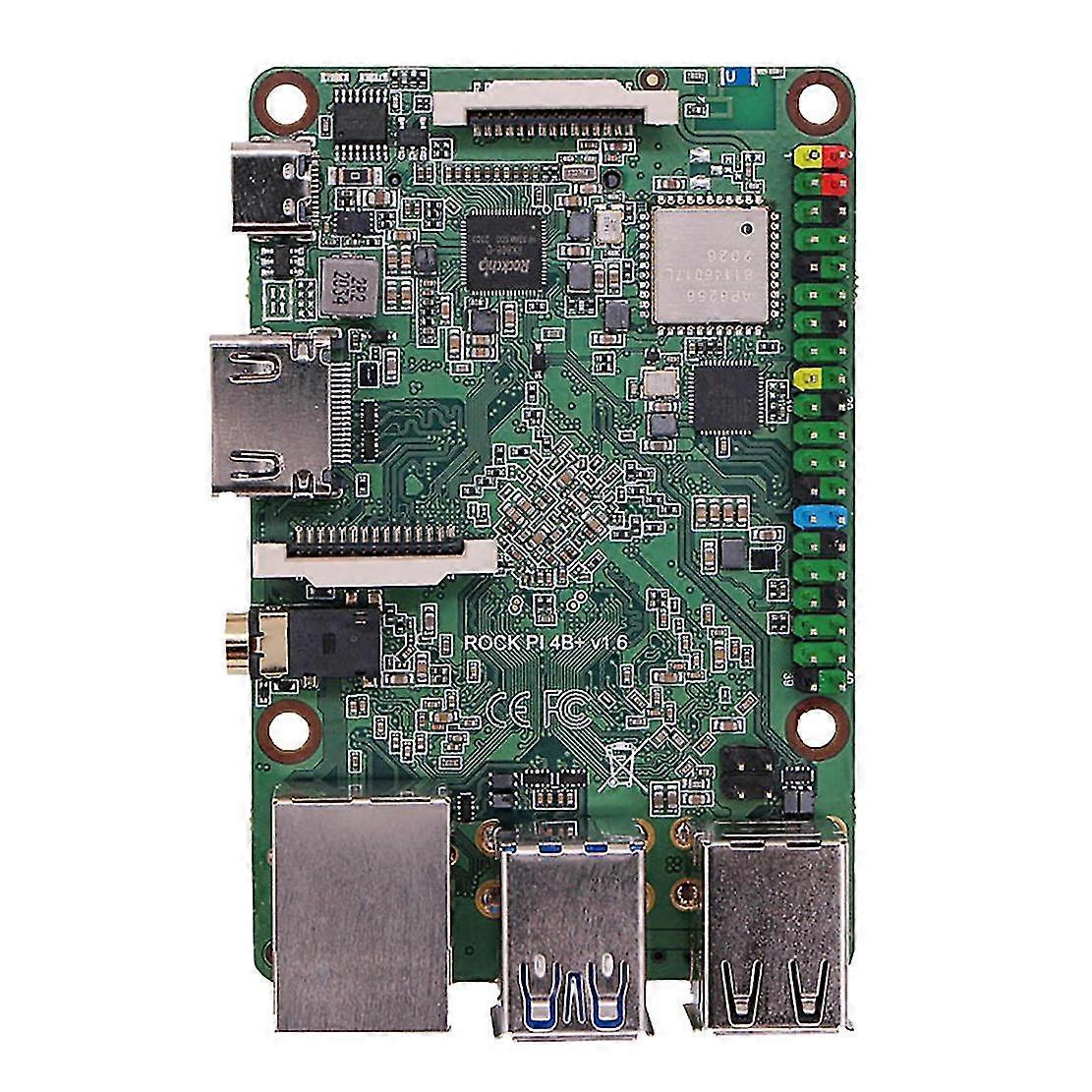 Rock 4b + plus B scheda di sviluppo Rk3399 Hexa-core 4 x USB Pc scheda madre Onboard Wifi Bluetooth (4G