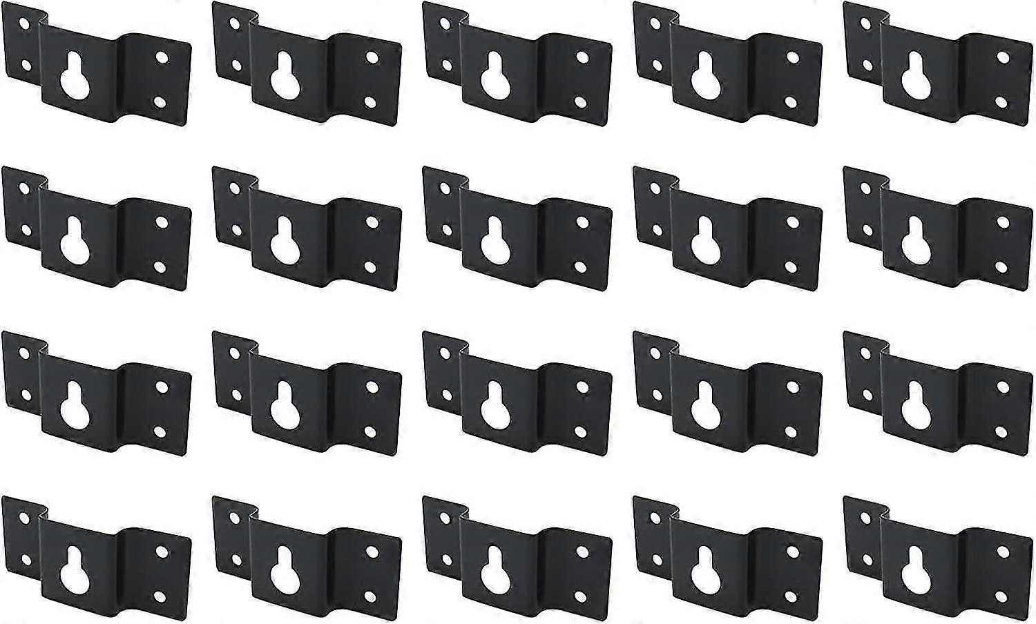 Hook Accessories 20pcs Black Metal Keyhole Hooks For Mirror Cabinet Picture Box