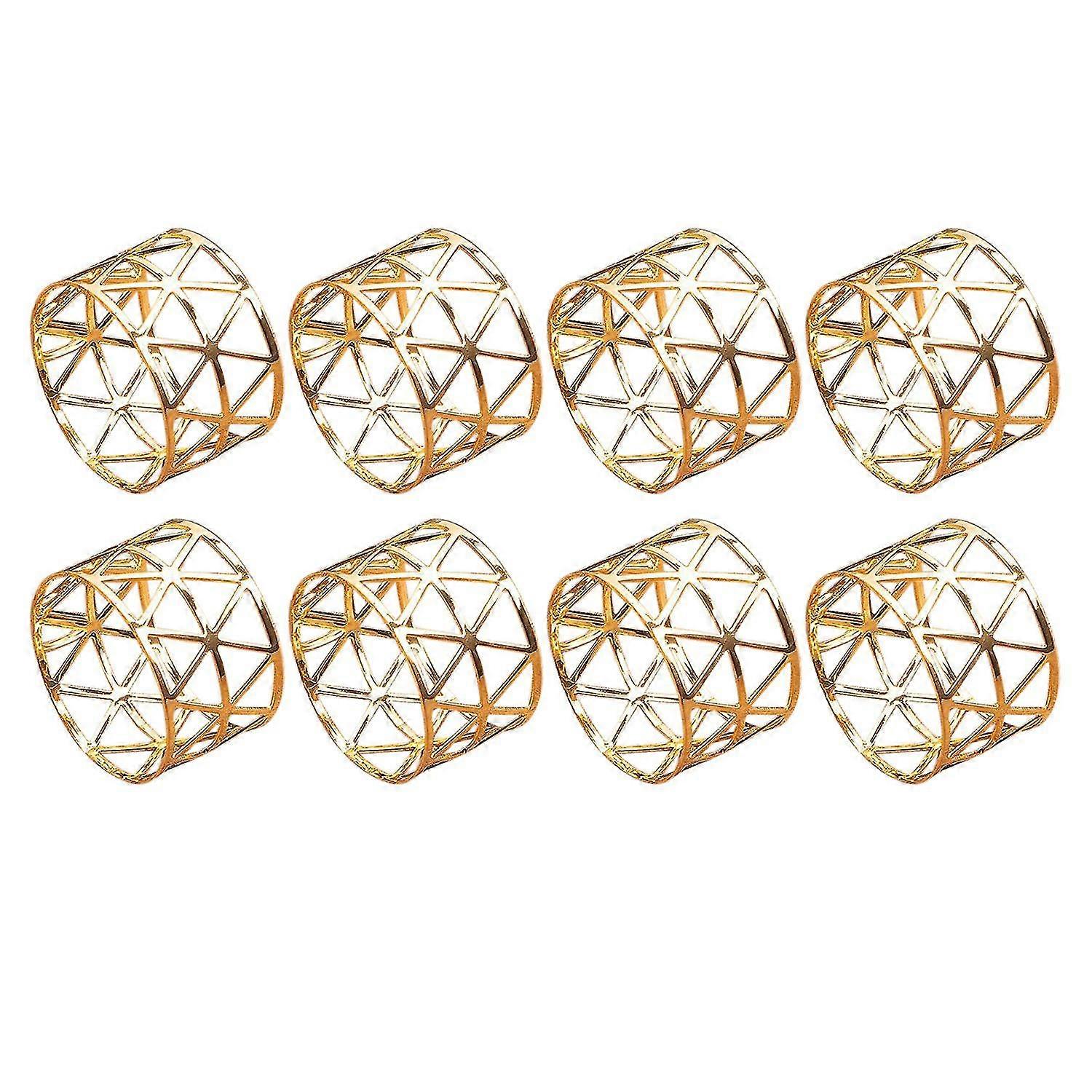 8 Pcs Of Round Mesh Napkin Ring Holder, Table Set Suitable For Casual Or Formal Occasions And Weddi