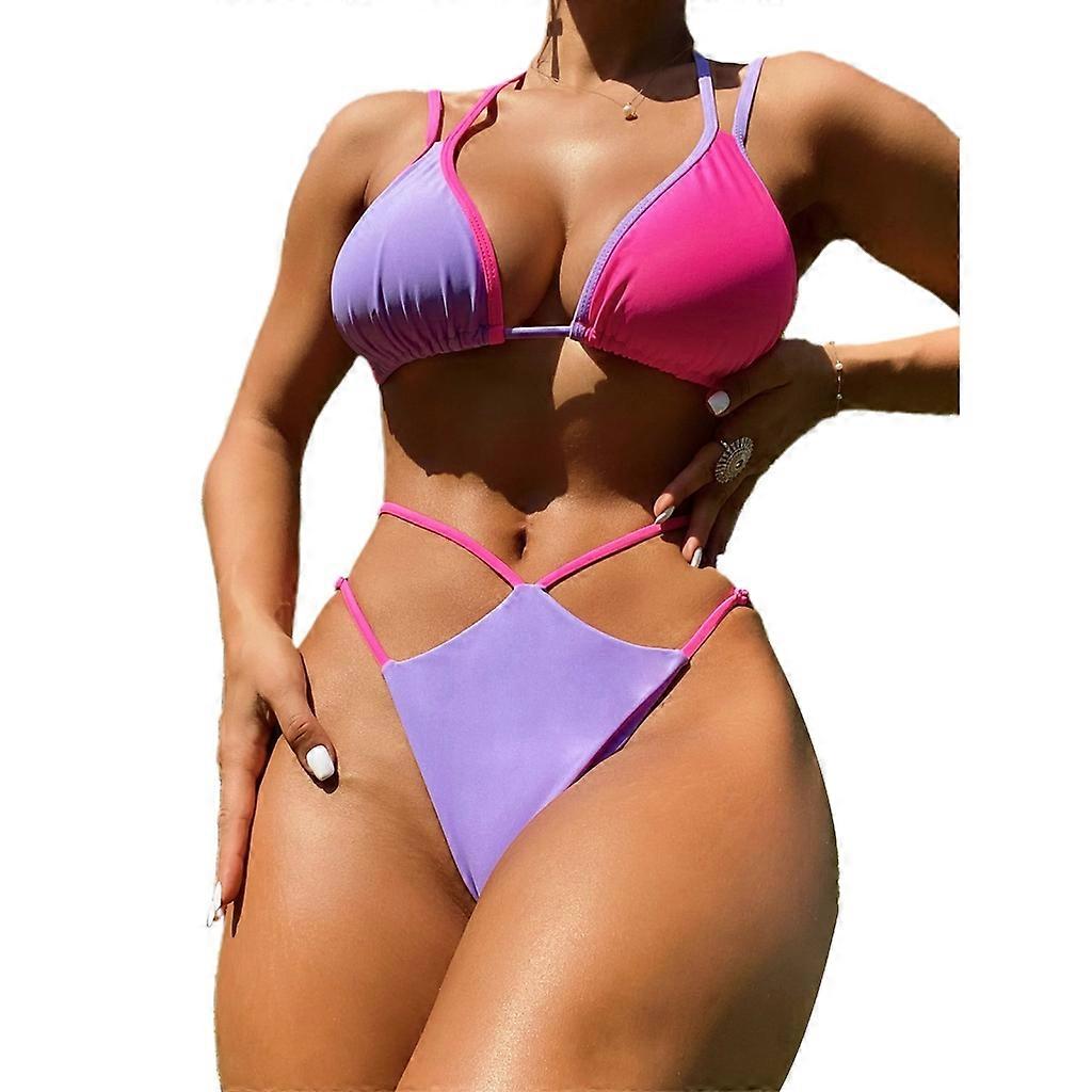 Womens Triangle Bikini Set String Bikini Set Two Piece Swimsuit Bathing Suits
