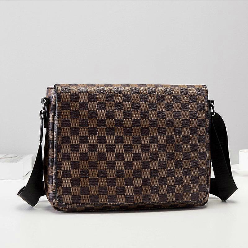 Leather Plaid Shoulder Crossbody Bag