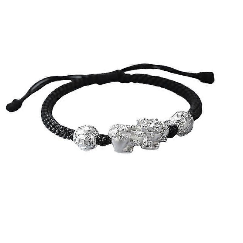 Couple's braided bracelet, vintage Pixiu, adjustable