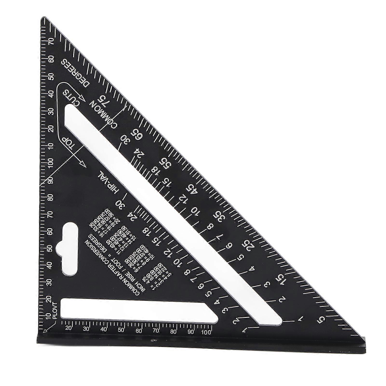 Triangle Ruler 7in Carpenter Square Aluminum Portable Woodworking Measuring Tool for DIY