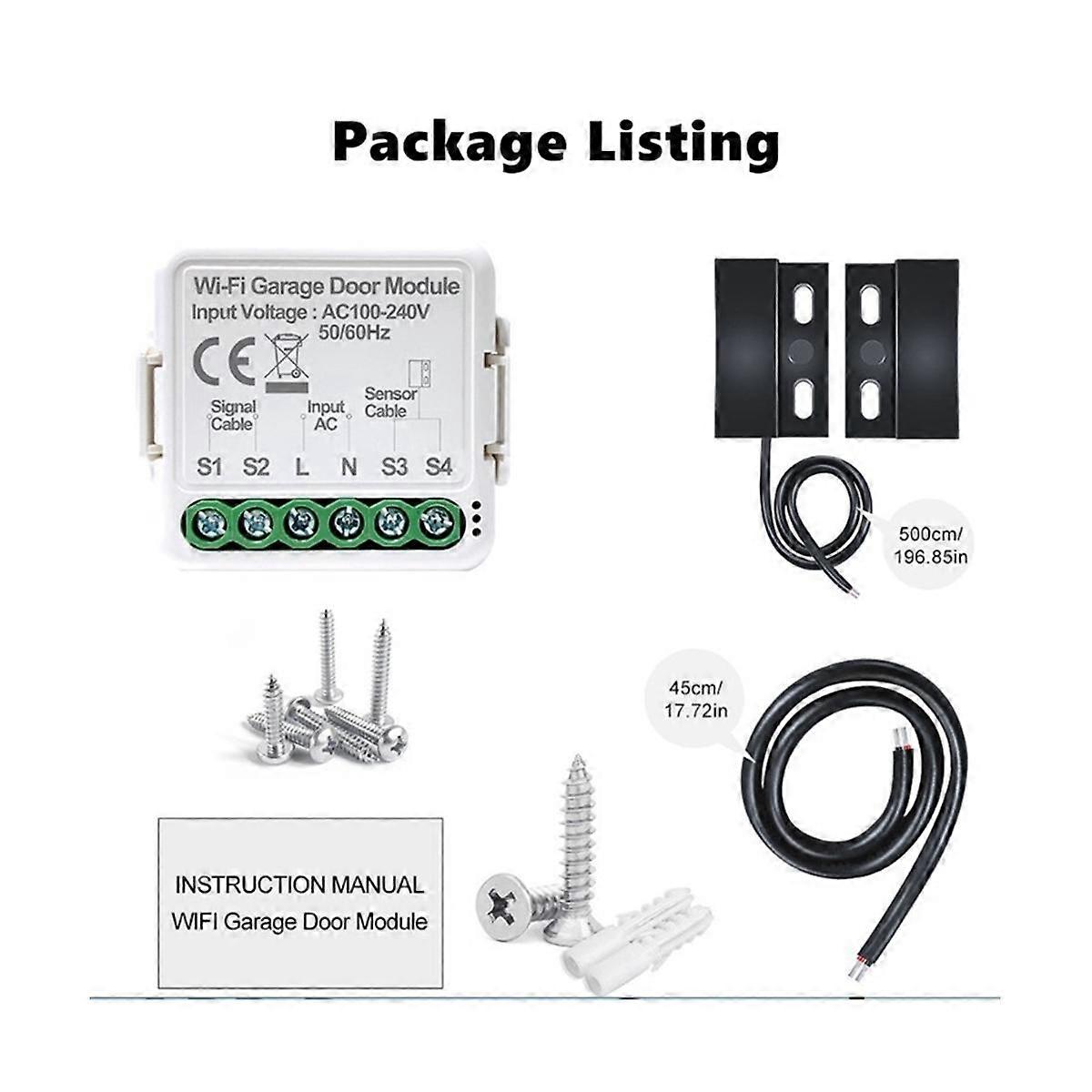 Tuya Smart WiFi Garage Door Opener Controller App Voice Remote Control Work for Alexa Google Home A