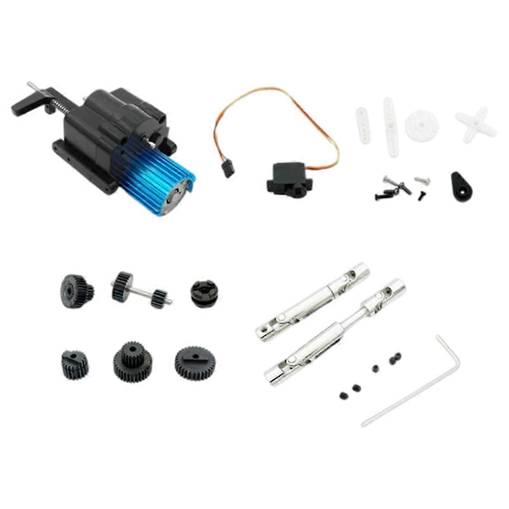 2 Speed 370 Motor Gearcase Set Drive Shaft Steering Gear RC for WPL B14 B14K B16 B16K 1:16 RC Car Upgrade Replacement Accessories - A