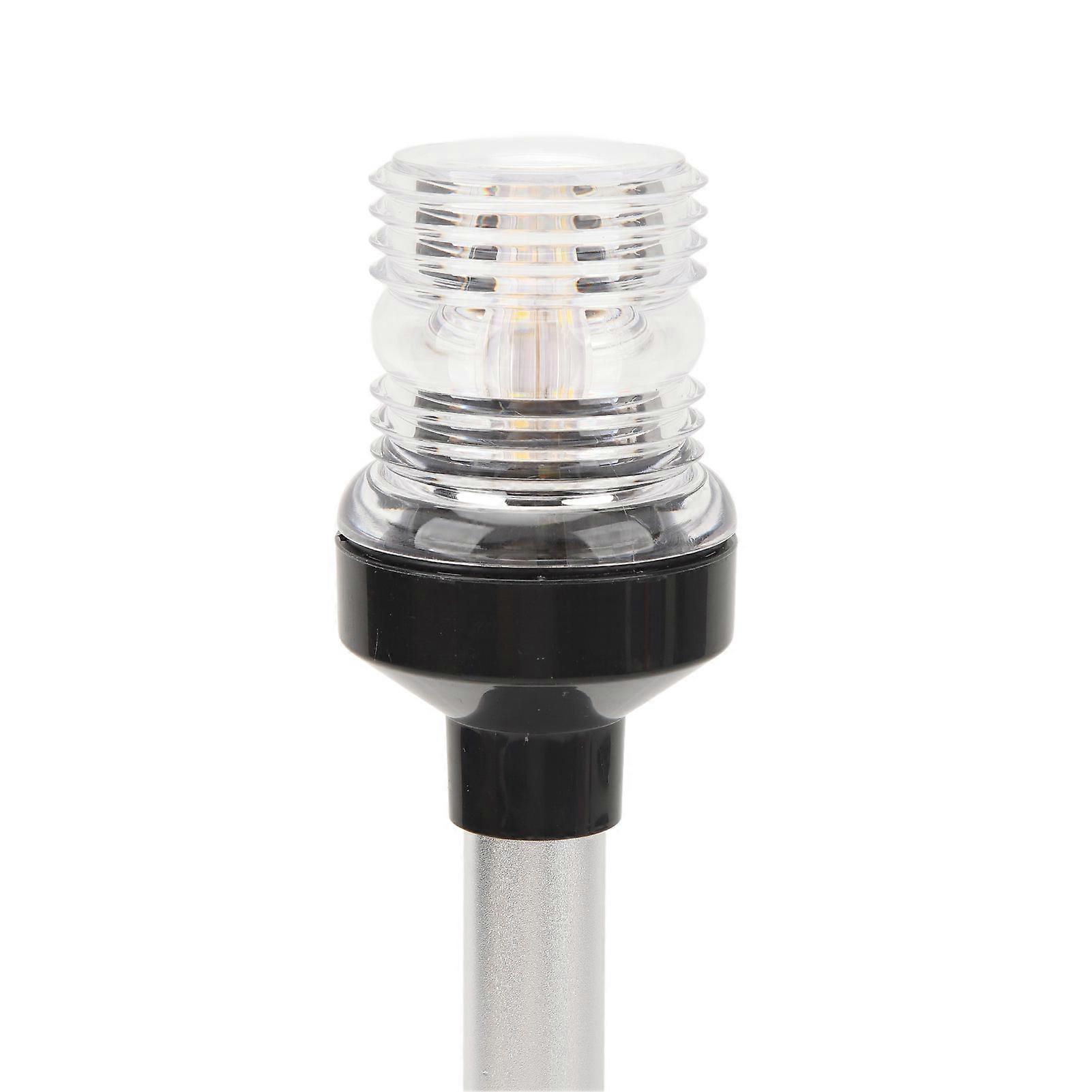 12in LED Fold Down 360 Degree All Round Anchor Navigation Light Stern Pole Lamp with Aluminum Alloy Base for Fishing Boats Yacht Ships Warm White