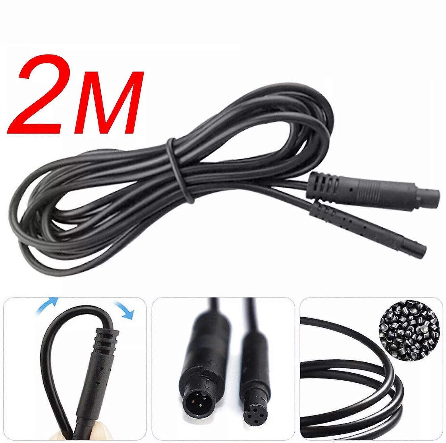 2m 4-pin Car Reverse Camera Extension Cable Dash Rear Backup Camera