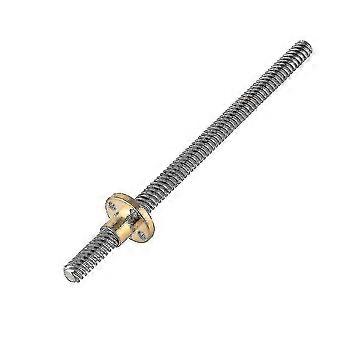 T8 8mm Trapezformad rostfritt stål gängad stång blyskruv & Mässingsmutter för 3d-skrivare 150mm
