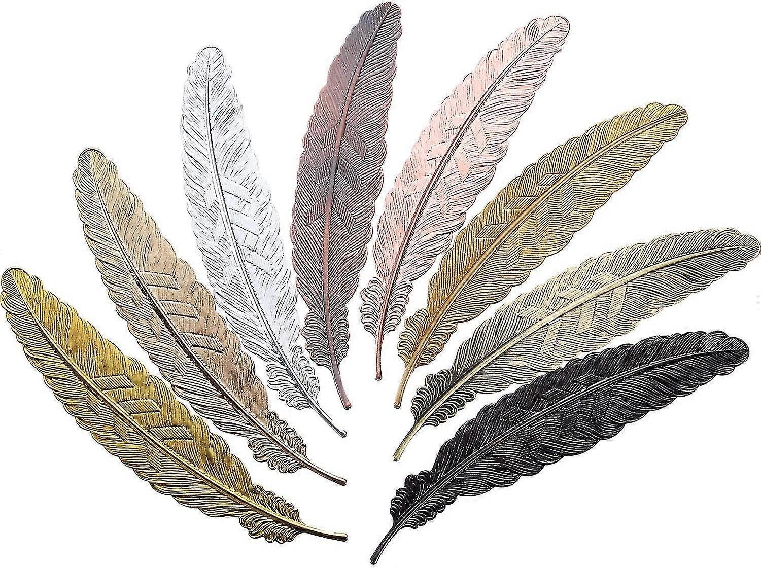 8ピースアクセサリーメタルフェザーブックマーク盛り合わせメタルブックマークフェザーシェイプブックギフト