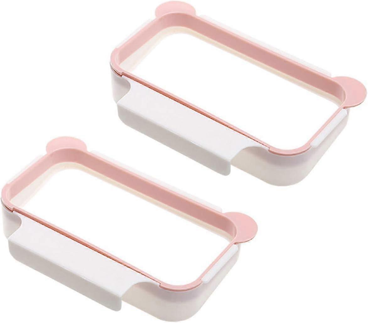 2 Pcs Trash Rack Bin Liners Holder Garbage Bag Hanger For Kitchen Cupboard Tailgate (blue)