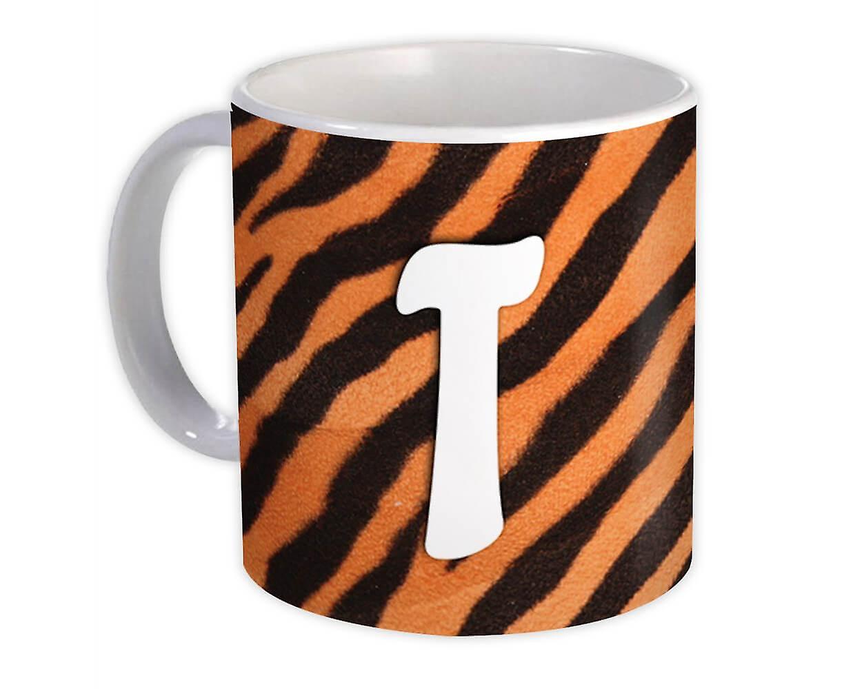 Gift Mug: Monogram Letter T Tiger
