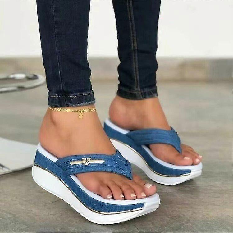 Women's Sandals Slippers Flip-Flops Platform Sandals Flip-Flops Plus Size Outdoor Daily Beach Solid Color Summer Platform Open Toe Casual Minimalism C