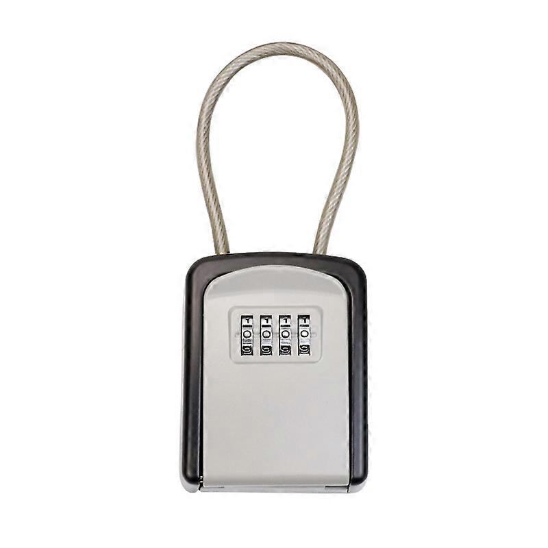 Key safe with bracket and combination lock, 4-digit key box with code for outside, small key safe for hiding house keys