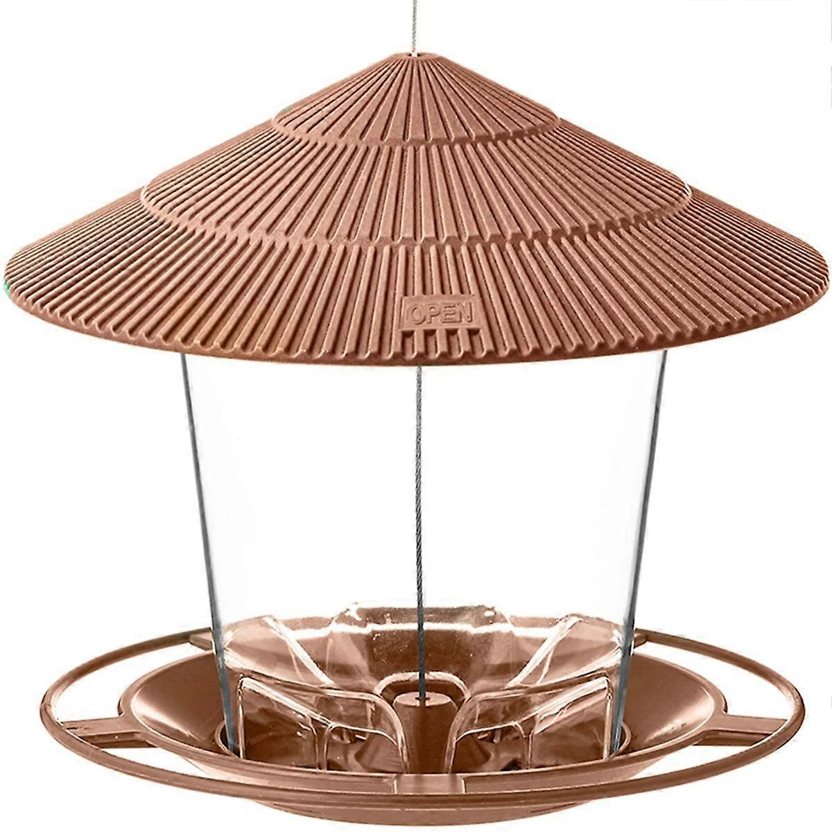 Bird Feeders Outdoors Hanging Squirrel Proof Easy Clean and Fill Adjustable Feeder Multiple Hole Dispenser Holder Food B