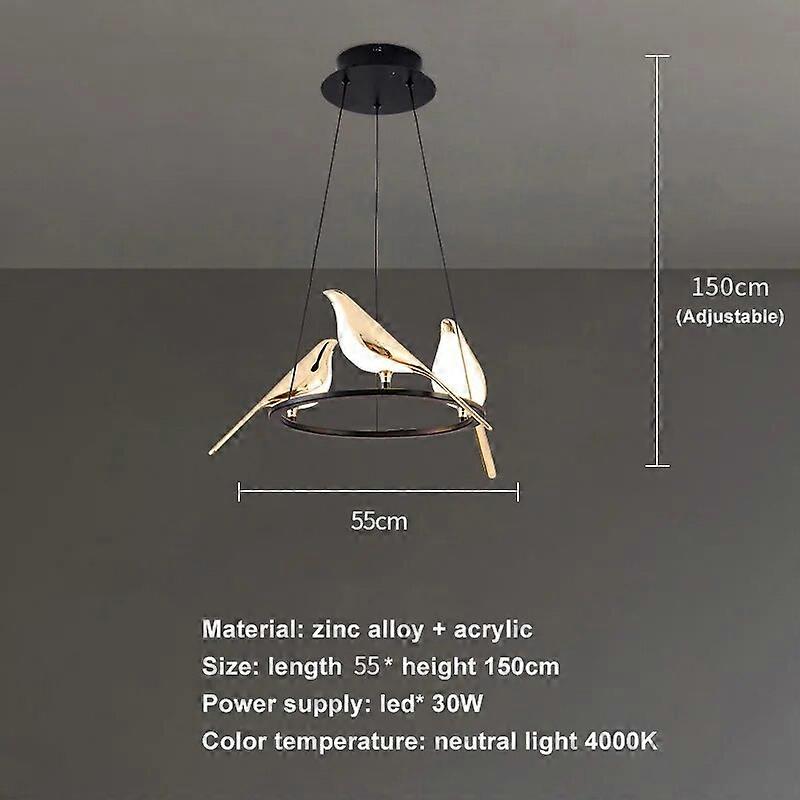 Nordic Creative Magpie Pendant Lights Light Luxury Postmodern Personality Hanging Lamp Study Bedroom Bedside Led Chandelier