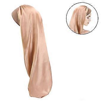 Lange Satin Schlafmütze Lange Haare Mütze Lose Schlafmütze mit weichem Gummizug für Frauen Dreadlocks Lockiges Haar