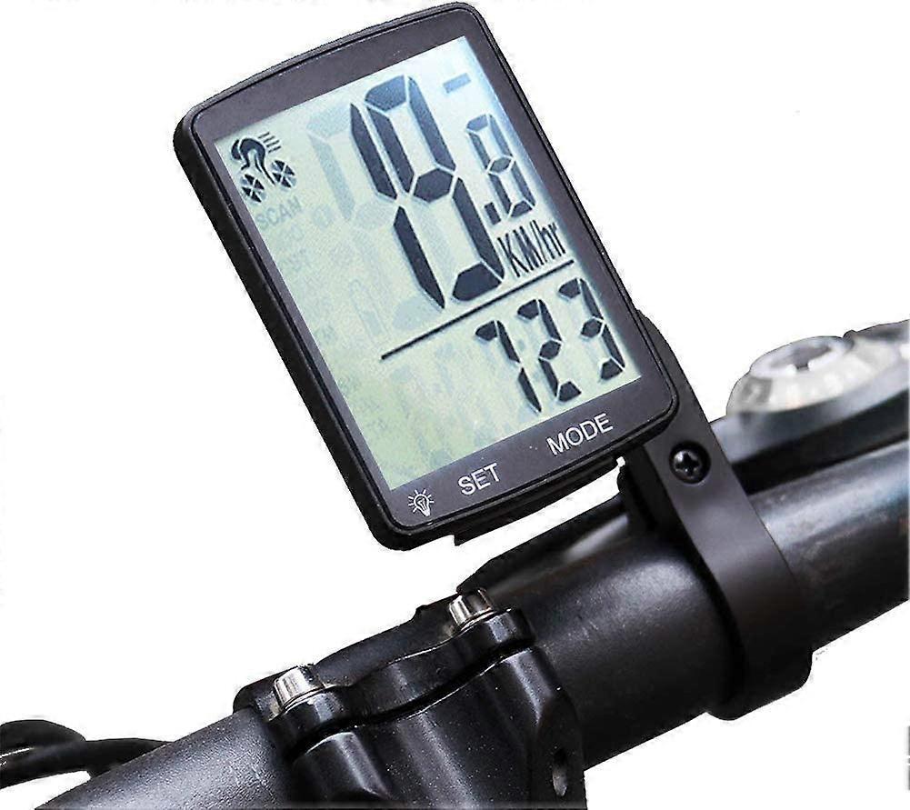 7.8 x 5 cmWhite LightWireless LCD Display Bicycle Speedometer Waterproof Pedometer Speedometer Auto Memory Temperature Measurement