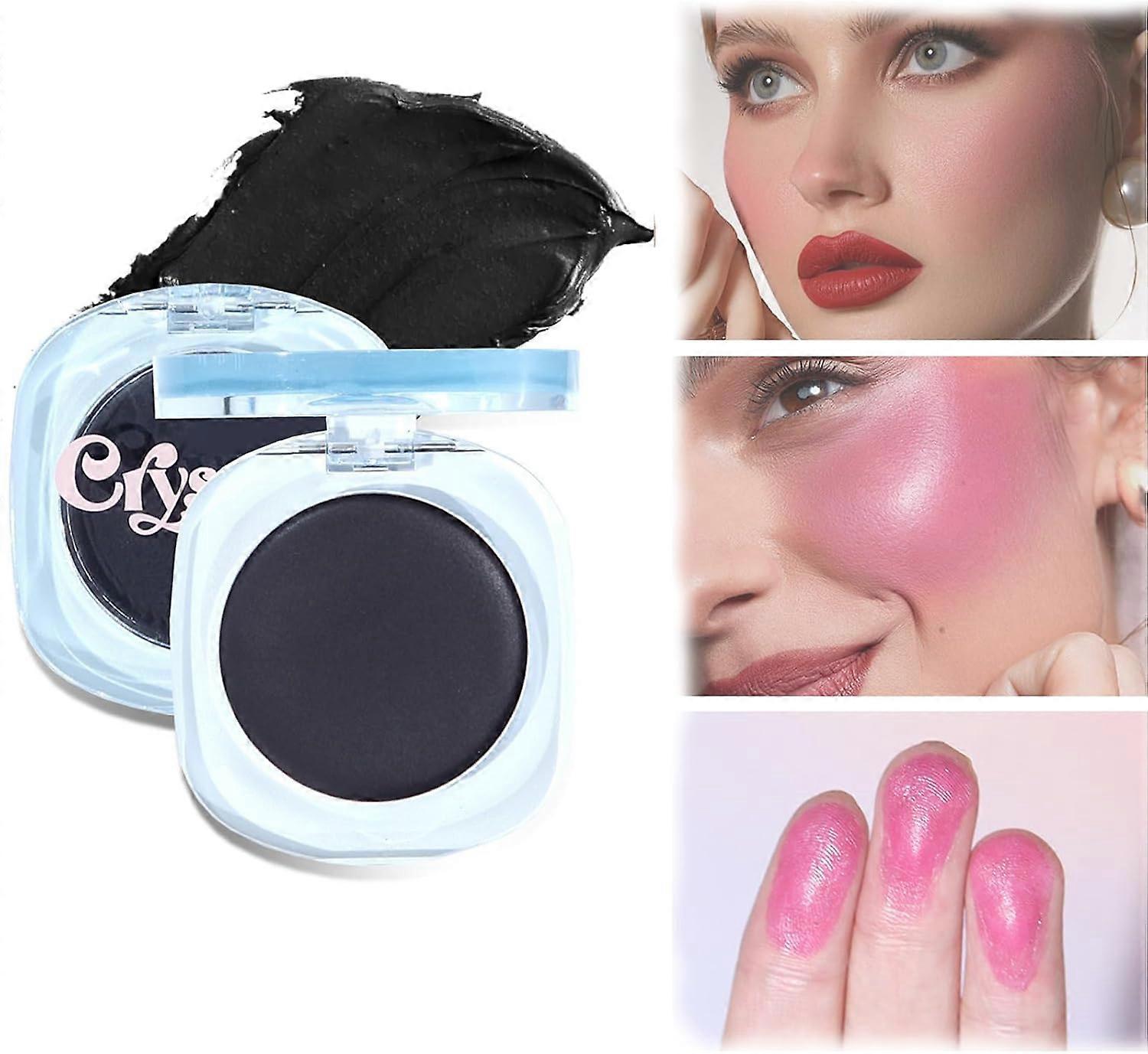 Magic Color Changing Blush,Black Color Changing Blush,Cheek Tint PH Temperature Change Magic Moisturizing Multi-use Cream