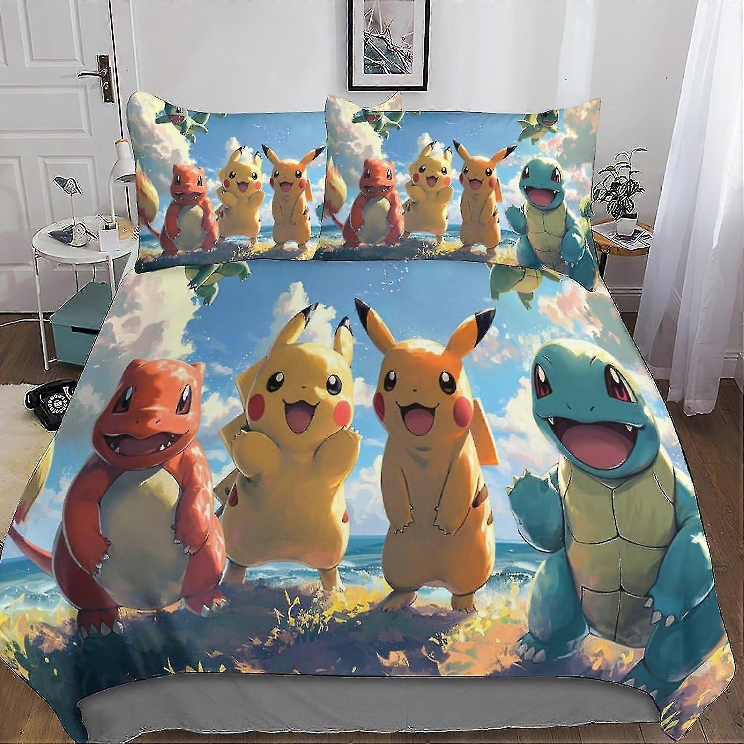 o5848 Lençóis DSJackson Cartoon Wizard 3D Print Quilt Cover 3 Peças Cartoon Duvet Cover Conjunto de Cama com Microfibra com Fecho de Zíper Oculto com